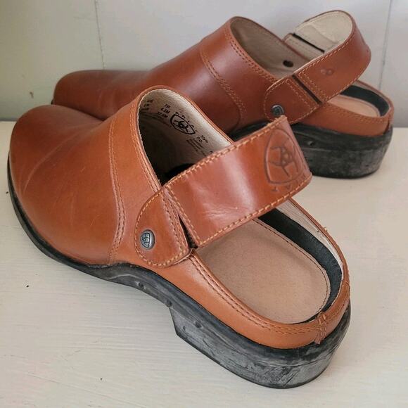 Ariat Womens Size 7B Western Closed Toe Leather Mules Shoes Brown Slip On - Picture 6 of 11